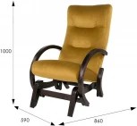 Кресло-качалка маятник Мэтисон ткань охра, каркас венге структура от фабрики Mebelik