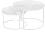 Набор кофейных столиков Tango белый мрамор с белыми ножками, 2шт Bradex Home RF 0351