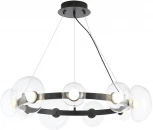 Подвесной светильник Crystal Lux BOSQUE SP9 BLACK/TRANSPARENT (LED, 220V, на тросе, круглые)