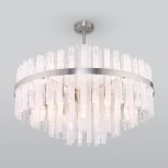 Потолочная люстра Wi-Fi на штанге Bogate's Hollis 367/12 Smart никель (220V, управление смартфоном, голосовое управление, умный дом - Minimir Home, Алиса, Маруся, Салют)