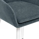 Стул с подлокотниками Слим, каркас Белый, велюр Темно-зеленый 2500000185939 Leset