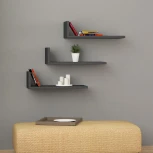 Полка прямая L-MODEL SHELF LEVE (ЛДСП/Темно-серый) арт.LEV00872