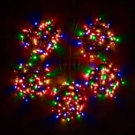 Комплект 5 Разноцветных Нитей по 20м с Мерцанием Белого Диода, 1000 LED, Провод Черный ПВХ, IP54