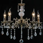 Подвесная люстра ILLUMICO IL9927-5PSQ-24 AB CASTOR (220V, на цепи, подсвечник, свеча)