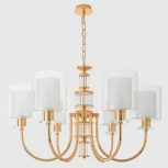 Подвесная люстра Crystal Lux ELENA SP6 GOLD (220V, на цепи, круглые)