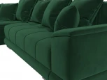 Диван угловой НордСтар левый угол (Зеленый/Велюр) Лига Диванов арт.121108L