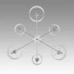 Потолочная люстра на штанге Lumion Latti 6589/6C хром/белый, металл/текстиль E14 6*40W 220V (круглые)