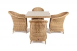 Обеденная группа из искусственного ротанга, цвет соломенный 4SIS Фредо FC4T-5-SET