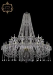 Подвесная большая люстра Art Classic 11.12 11.12.24+12.530.h-164.Gd.Sp (220V, хрусталь, на цепи, подсвечник, свеча)