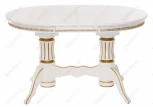 Деревянный стол Woodville Герцог молочный с золотой патиной 406086