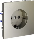 Розетка с заземлением и шторками (шелк) Voltum S70 VLS040204