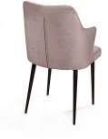 Стул с подлокотниками Hunt ромб, бархат пепельно-бежевый 25 / чёрный конус Top Concept 75269