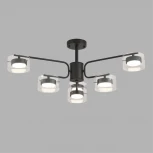 Потолочная люстра на штанге Lumion Natalina 8349/6C черный/прозрачный, металл/стекло LED GX53 6*7W 220V