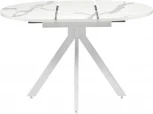 Стол Bradex Home Rudolf круглый раскладной 90-120x90x75см, белый мрамор, белый (RF 0465)