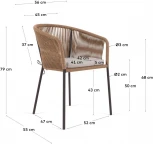 Веревочный стул Yanet бежевого цвета La Forma (ex Julia Grup) арт.114294