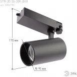 Трековый светильник ЭРА SТR-30-36-30K-B40 (LED, 220V, круглые, IP40)