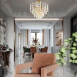 Потолочная люстра хрустальная на штанге Arte Milano Sorrento-4409 374409/6/60/400 GD (220V)