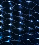 Светодиодная Сеть с Эффектом Бегущий Огонь 3 x 1 м Синяя 24В, 320 LED, Провод Прозрачный Силикон, IP65