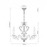 Подвесная большая люстра Lucia Tucci Firenze 1780.30.3 antique gold (220V, на цепи, подсвечник, свеча, листья, ветки)