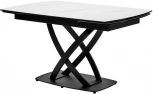 Стол FOGGIA 140 KL-99 Белый мрамор матовый, итальянская керамика/ черный каркас М-City