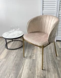 Стул DIANA VBP206 античный светло-бежевый/ золотой каркас
