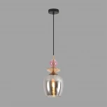 Подвесной светильник со стеклянным декором Lumion Irime 8297/1A бронза/смоки/амбер/розовый, металл/стекло E27 1*40W 220V (на проводе)