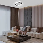 Потолочная люстра светодиодная Escada Nebula 10293/3LED 111Вт, металл/силикон, черный/белый мрамор (регулировка яркости, 220V, пульт управления)