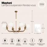 Потолочная люстра на штанге Maytoni Rendez-vous MOD109PL-08BS (220V, шарики)