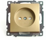 Розетка без заземления со шторками (золото) Stekker Катрин 49223