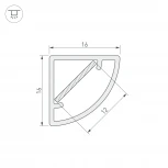 Профиль WPH-KANT-H16-2000 OPAL (Пластик) 023166 Arlight