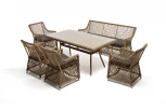 Обеденная группа плетеная на 6 персон, цвет соломенный 4SIS Катания KATS2C4T-6-SET