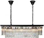 Подвесная люстра каскадная iLamp Triumph 6118-1000 BK (220V, хрусталь, на цепи)