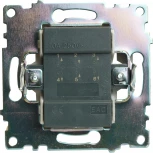 Переключатель двухклавишный (графит) Stekker Катрин 49414