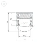 Профиль PDS-REGULOR-2000 ANOD (Алюминий) 013874 Arlight
