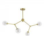 Потолочная люстра на штанге Evoluce Arcus SLE1106-203-04 Золотистый/Прозрачный, Белый G9 4*5W (220V, шарики, молекулы)