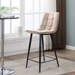 Стул полубарный UNO, бархат пепельно-бежевый 25 / чёрный конус Top Concept UNO 74732