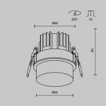 Точечный светильник встраиваемый Maytoni Nude DL065-12W3K-W (LED, 220V, круглые)