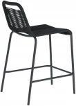 Барный стул La Forma (ex Julia Grup) Lambton (Черный/ Сталь,Металл,Веревка)