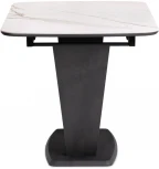Стол на тумбе Woodville Петир 120х80х75 белый мрамор / графит / темный камень 532376