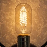 Ретро лампочка накаливания Эдисона цилиндрическая прозрачная E27 60W lm 2600K теплое желтое свечение Citilux Эдисон T4524C60