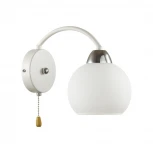 Бра с выключателем Lumion Kodi 5647/1W белый, хром E27 1*60W 220V