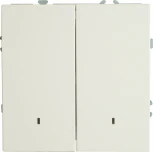 Выключатель двухклавишный с подсветкой (белый) Stekker Эмили 49864