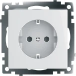 Розетка с заземлением и шторками (белый) Stekker Катрин 39304