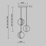 Подвесной светильник Maytoni Misterio MOD379PL-L17B3K (LED, 220V, на проводе, шарики)