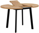 Стол Next круглый раскладной 90-120x90x76,5см, Дуб Навара, чёрный Bradex Home RF 0251