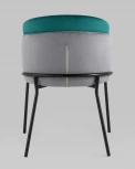 Стул Дабл велюр серый с изумрудной вставкой Stool Group УТ000035484