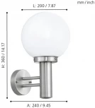 Настенный фонарь уличный Eglo Nisia 30205