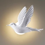 Настенный светильник Odeon Light Colombella 4341/3WLA белый гипс IP20 LED 3W HIGHTECH (левый) (220V, птички)