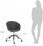 Обеденный стул La Forma (ex Julia Grup) Yvette (Серый/ Сталь,Пена,Металл,Пенополиуретан)