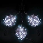 Комплект 3 Белых Нити по 20м c Контроллером, 600 LED, Провод Прозрачный Силикон, IP65